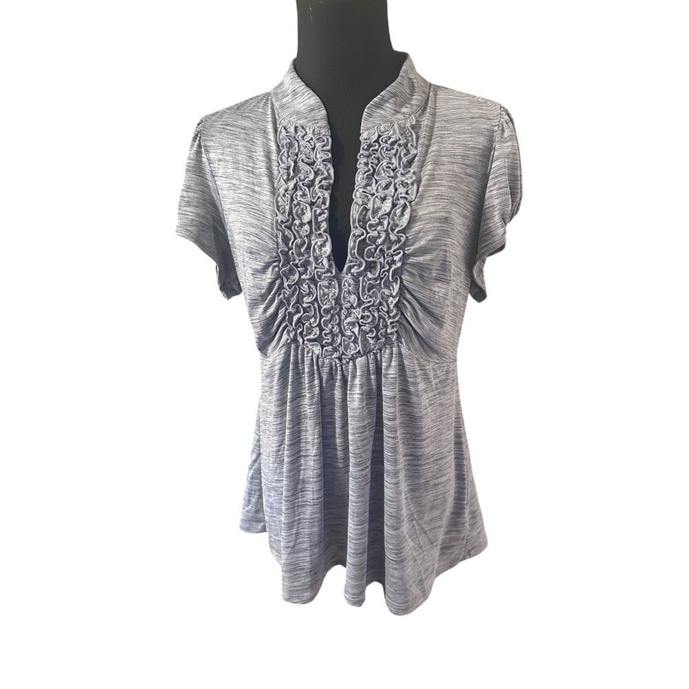 Heart Soul gray v-neck blouse size 2X